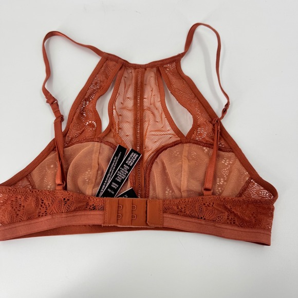 Victoria's Secret Orange Lace Halter Bralette Bra XS/XP/XCH C70 B65 C65 A70‎ B70 - Picture 4 of 8
